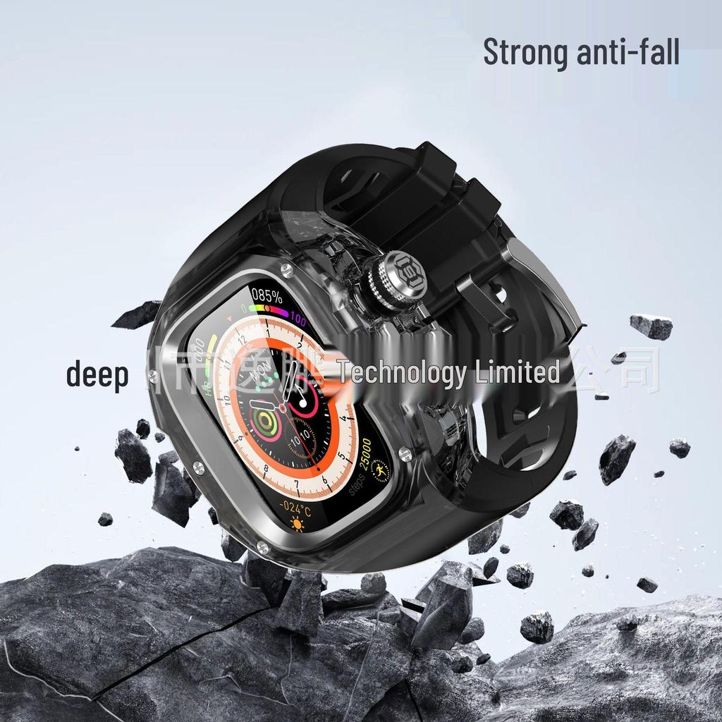 Universal 49MM Crystal Style Metal Case for Apple iWatch Ultra/2/3/4 Generation