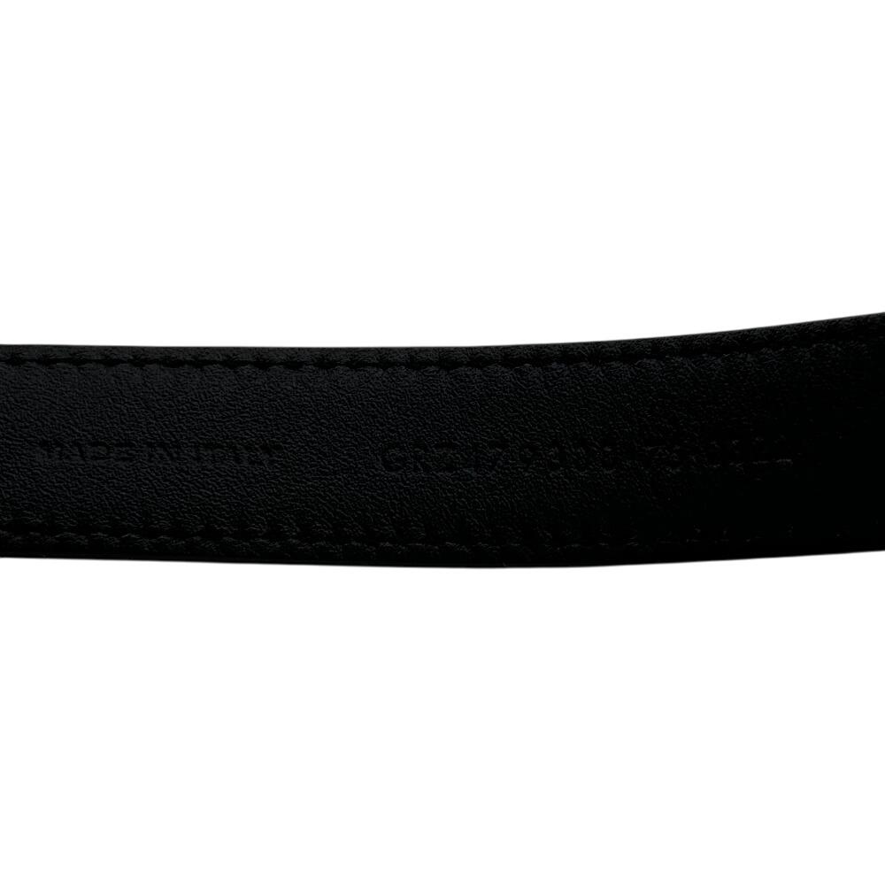 SAINT LAURENT GRZ479388 Narrow leather belt black leather unisex Used
