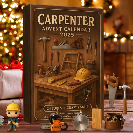 2025 Carpenter Advent Calendar 24-day Christmas Countdown Calendar with Mini Tools Figures Holiday Gift