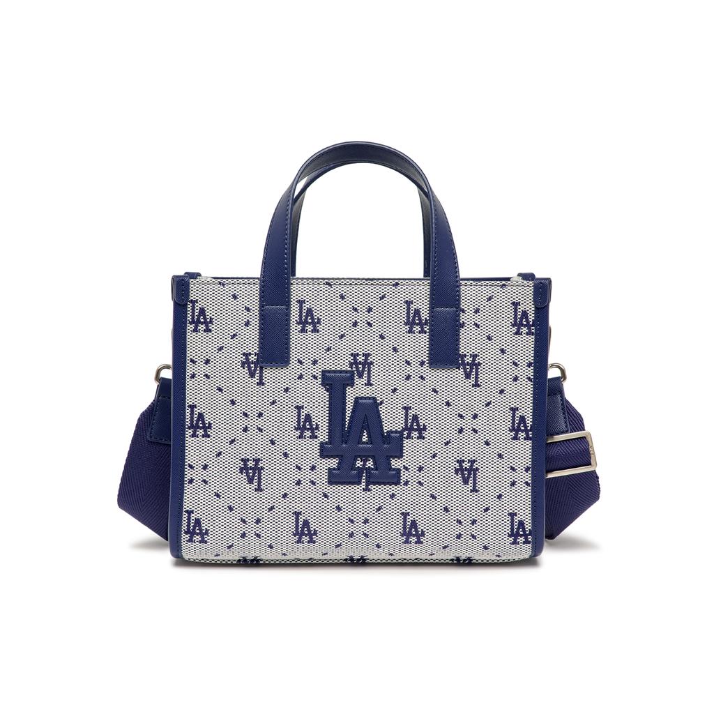 New MLB Artificial Leather Tote Bag Shopping Bag Handbag Crossbody Bag Shoulder Bag Small Size Women's Blue 3AORS013N-07NYL