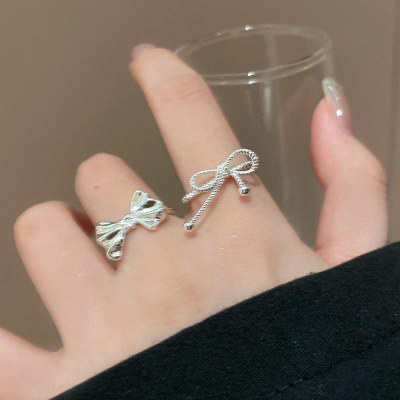 Stackable Butterfly Knot Ring - Women's Geometric, Adjustable, Versatile, Popular Index Finger Jewelry