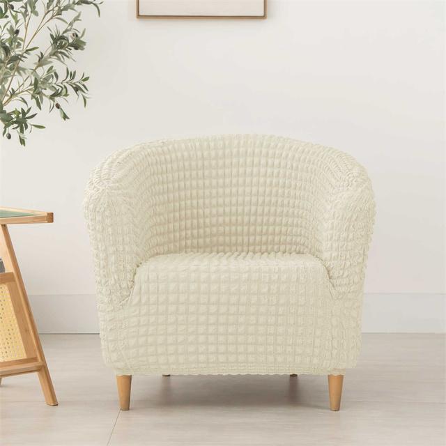 Solid Color Tub Chair Cover Spandex Stretch Club Armchair Covers Single Seat Sofa Slipcovers For Living Room Bar Coffee Shop