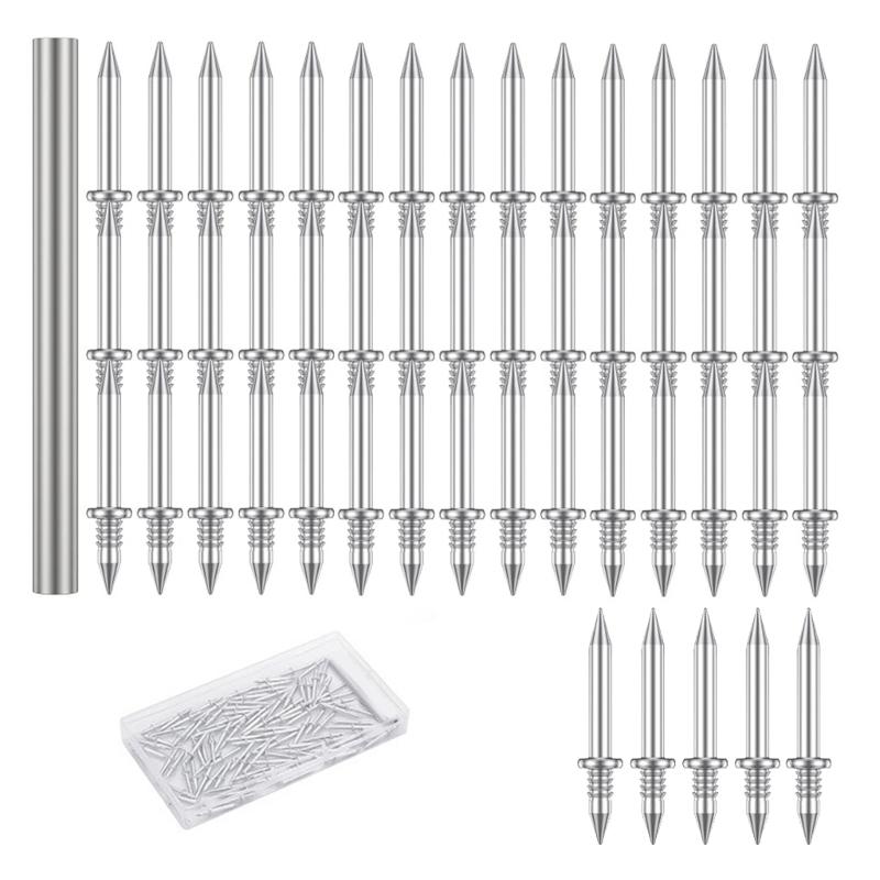 

Double Head Nail Set with Convenient Sleeve Installation Tool Seamless Skirting Fastener Set Suitable for Baseboards