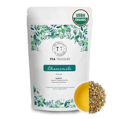 Green Tea with Chamomile (100 G), Chamomile Green Tea, Tea Treasure