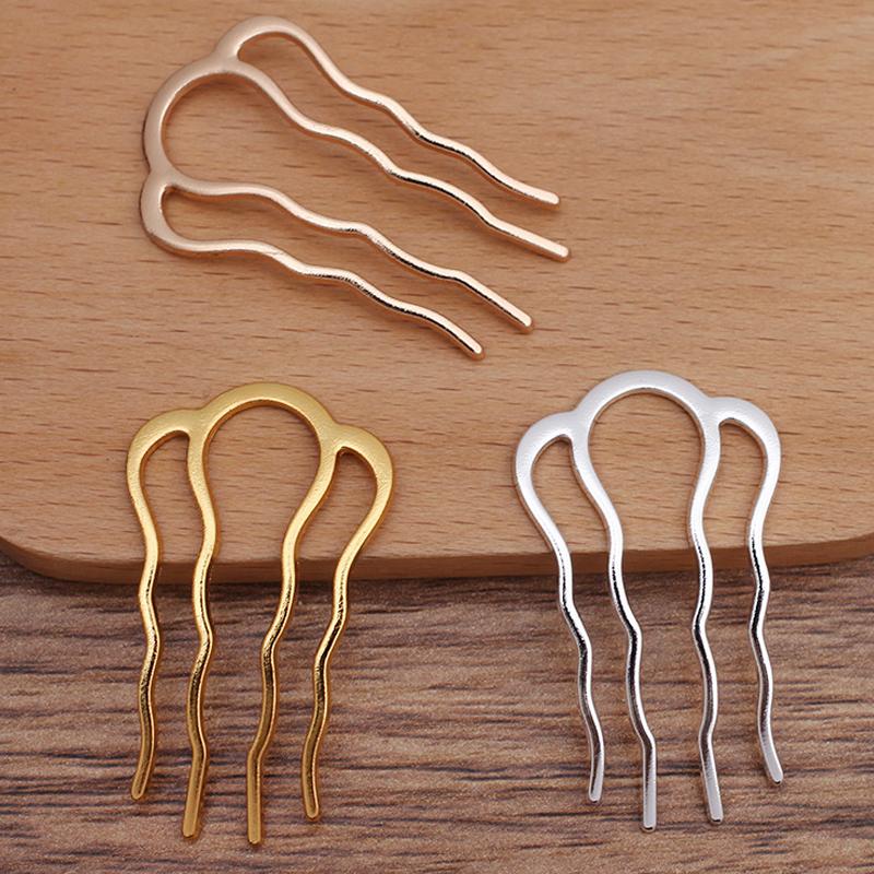 5 Stück DIY Legierung Haarkamm Haarnadel Haarstäbchen Nadeln Basis Braut Kopfschmuck für Frauen Hochzeit Haarschmuck Zubehör zur Herstellung