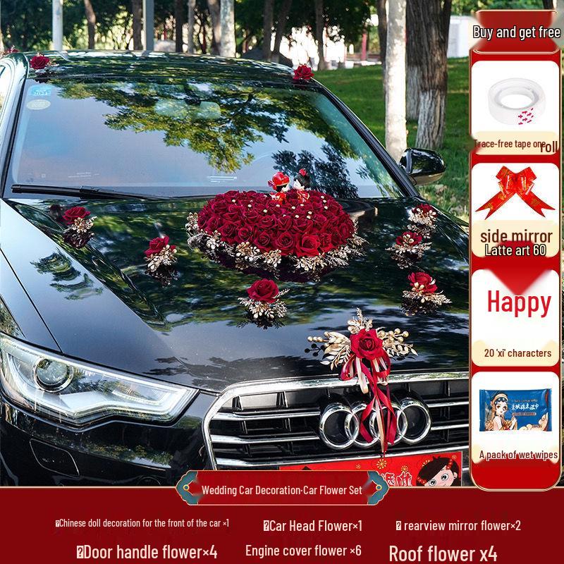 Wedding Car Decoration Set: Creative Floral Arrangement for Head Car