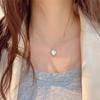 Elegant Metal Heart Clavicle Necklace for Women - Light Luxury Design