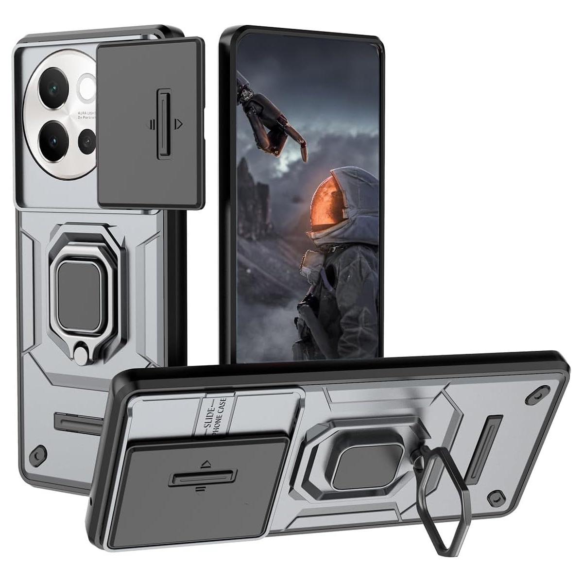 

Бронированный противоударный чехол для VIVO V40 Lite 5G защитный чехол для VIVO V30e кольцо магнитный держатель Coque Fundas Capa For VIVO V30e 5G серый