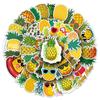 50pcs Cute Pineapple Fruit Stickers - Cartoon Graffiti for Journals, Phone Cases, Notebooks, Suitcases, Waterproof Decor
