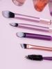 10-Piece Beginner Mini Makeup Brush Set with Crystal Handles - Portable Travel Kit with Brush Bag