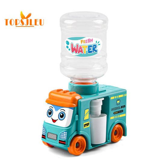 

Мини-диспенсер для воды, автобус 2 в 1, пресс для получения воды, сменная бутылка для ролевых игр, забавный детский диспенсер для воды, игрушка, детский подарок синий