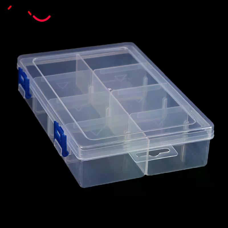 Multifunctional Tool Case 20*13.5*4.5cm Large 8 Grids Plastic Storage Box Screw Electronic Component Transparent Organizer