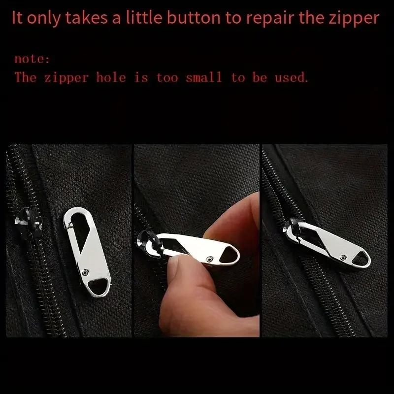 5 Pieces Zipper Pull Replacement Zipper Repair Kit Zipper Slider Pull Tab Universal Zipper Fixer Metal Zipper Head