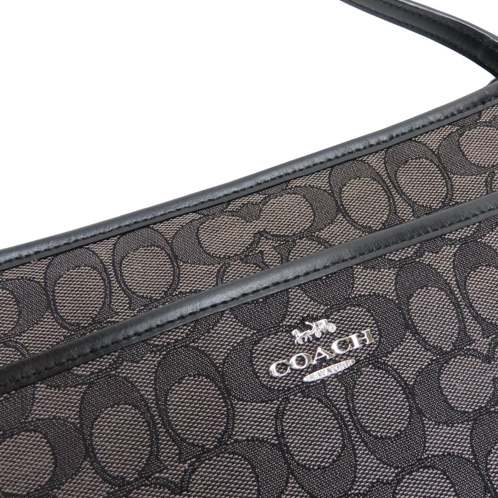 Used COACH Shoulder Bag F29960 Signature Canvas/leather Gray Black Casual