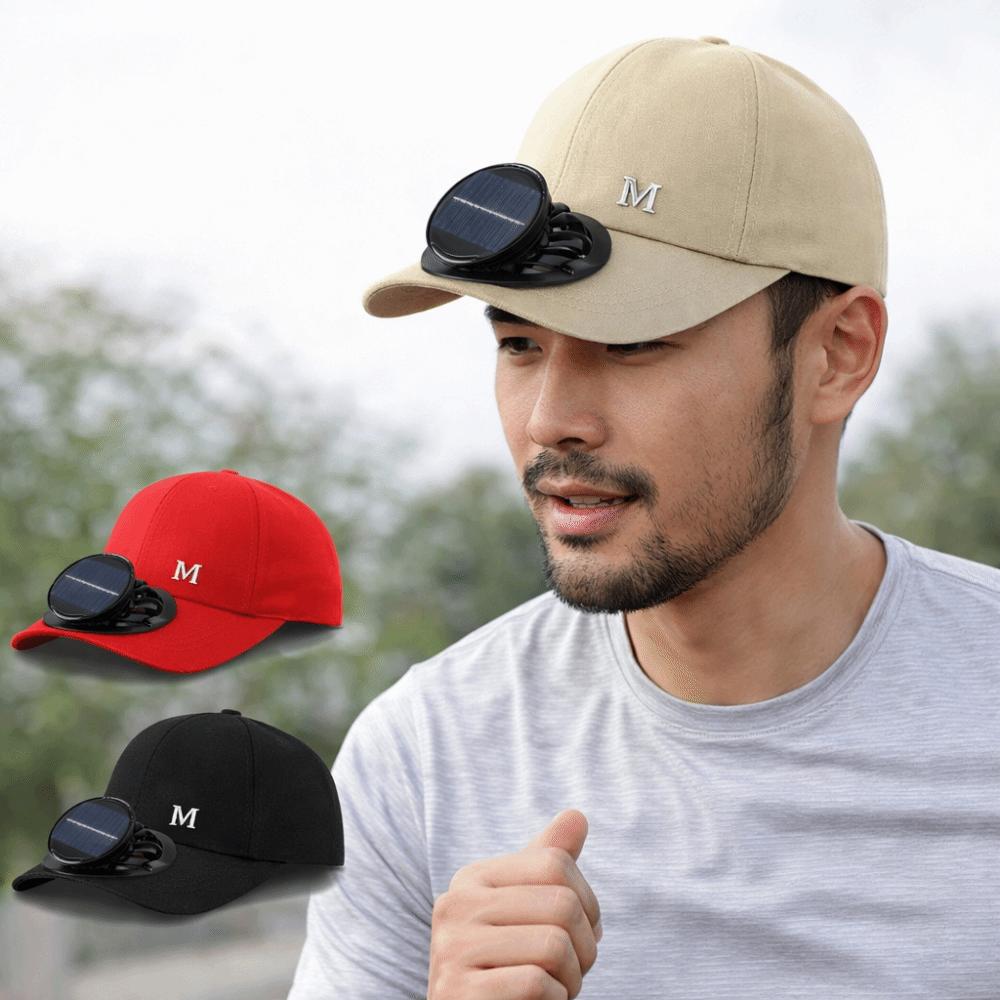 Letter Sunshade Duckbill Cap Adjustable Fan Cooling Baseball Cap for 3.7V600mAh Travel