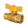 Thickened All-Copper 4-Point Natural Gas Ball Valve with Internal/External Thread and Single Nozzle Tee Switch