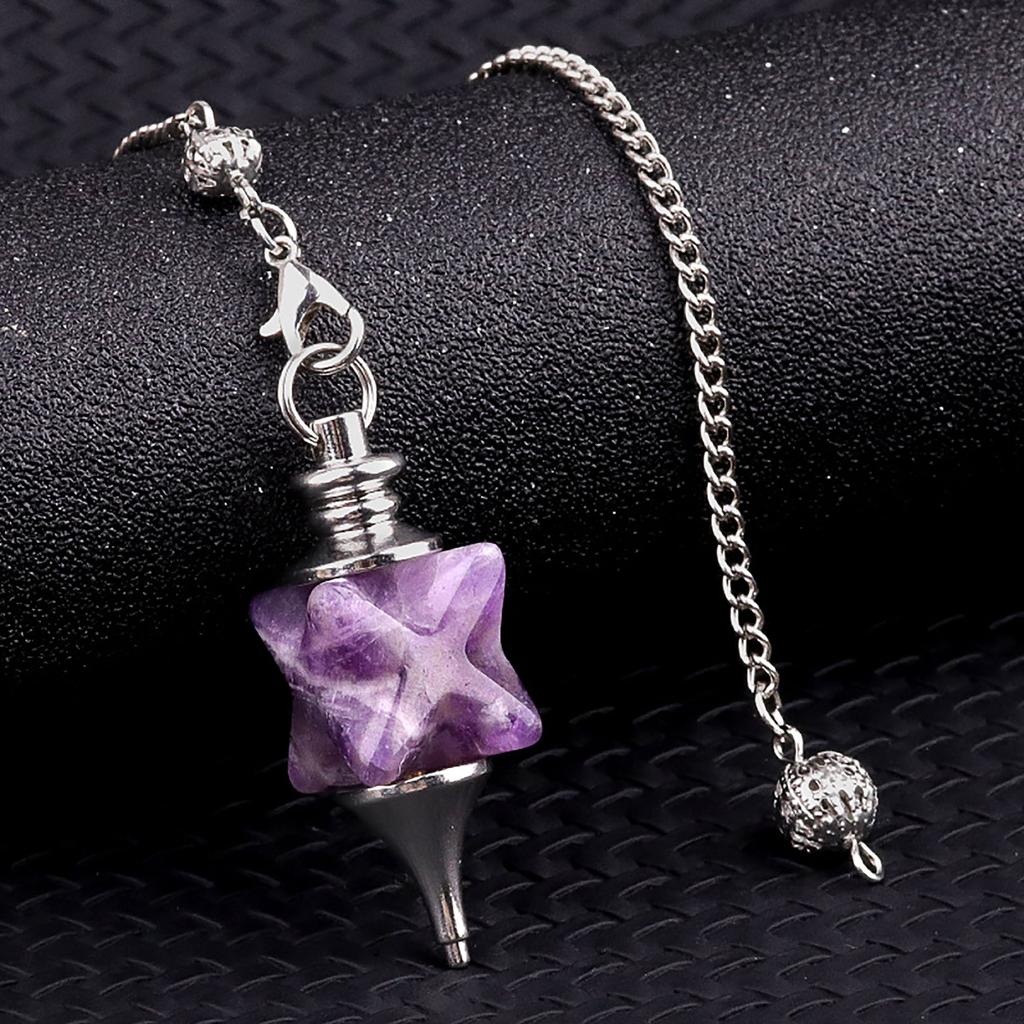 1pc Natural Stone Quartz Pendulum Crystal Merkaba Star Pendant Onyx Men Women Pendant Hexagram Necklaces Trendy Jewelry