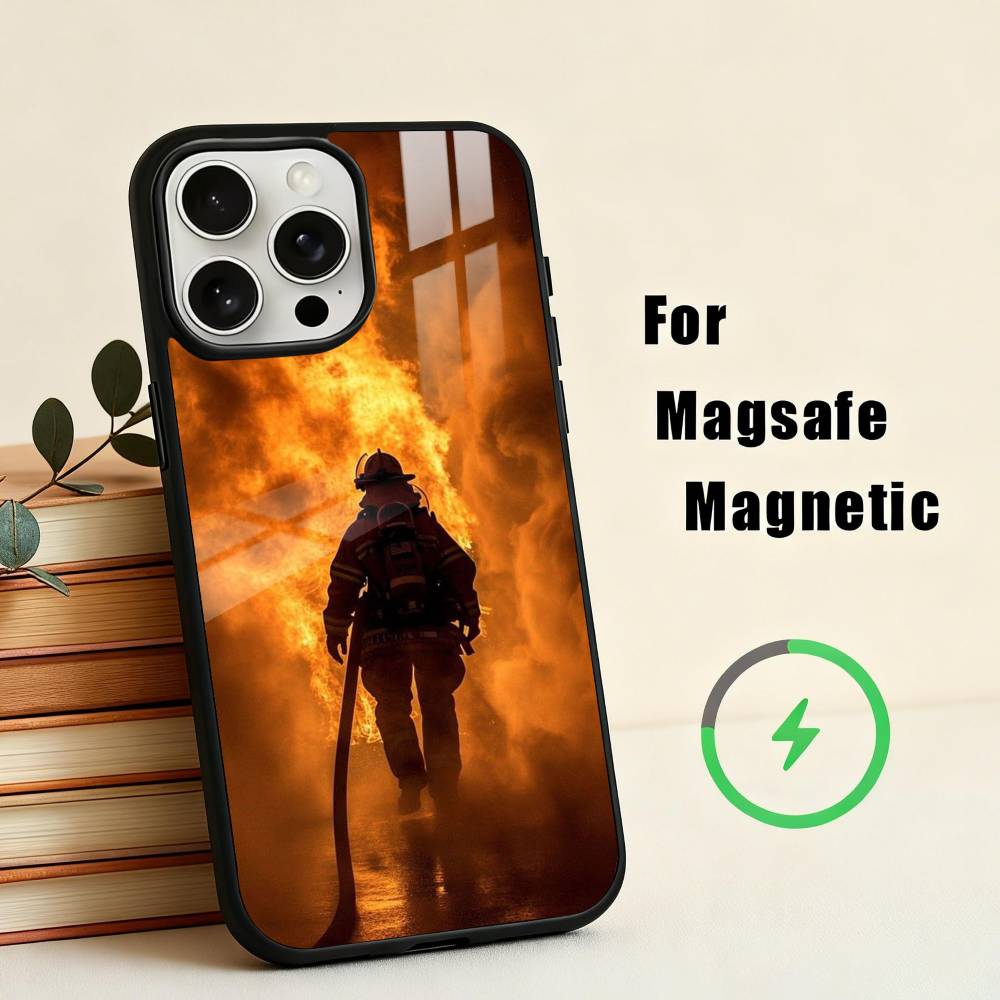 Fire Disaster Firefighter   Phone Case For iPhone 17,16,15,14,13,12,Plus,Pro,Max for Magsafe Magnetic Wireless Charging