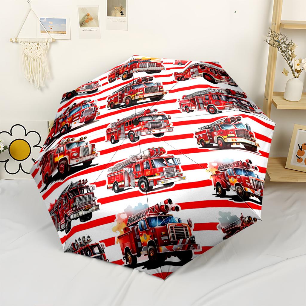 Firefighter Courage Honor Portable Automatic Umbrella Compact 8-Rib Lightweight Sturdy Construction for Outdoor Daily Use Compact Folding Umbrella