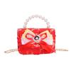 Little Girls Elegant Bow Shoulder Bag Fashionable Chain Strap Versatile Kids Purse