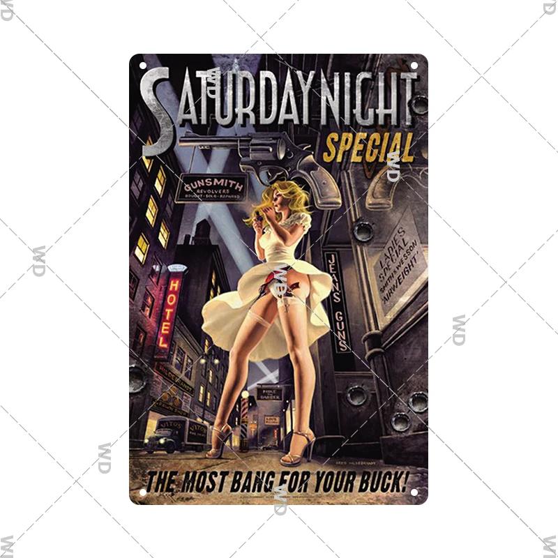 Retro Pin Up Girl Amerikanischer Stil Blechschild Metall Vintage Plakette Wandschilder Metallposter Platte Garage Schlafzimmer Man Cave Geschenk Dekor