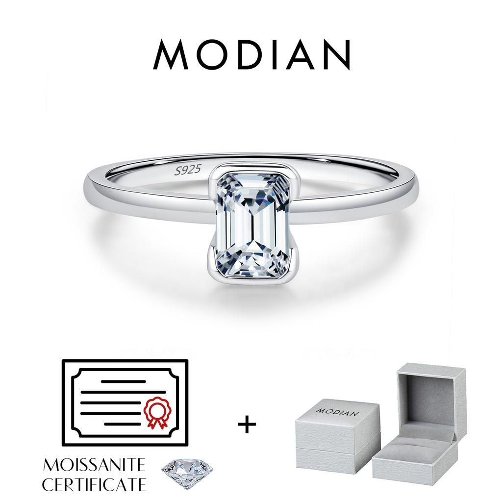 VVS1 Rectangle Emerald Cut Moissanite Ring 925 Sterling Silver Classic Rings for Women Wedding Fine Jewelry Gift