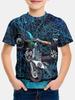 Chlapecké tričko s motorkářem 3D tištěné tričko pro chlapce 2-10 let Krátký rukáv Top pro miminka a děti Letní trendy Street Dětský top