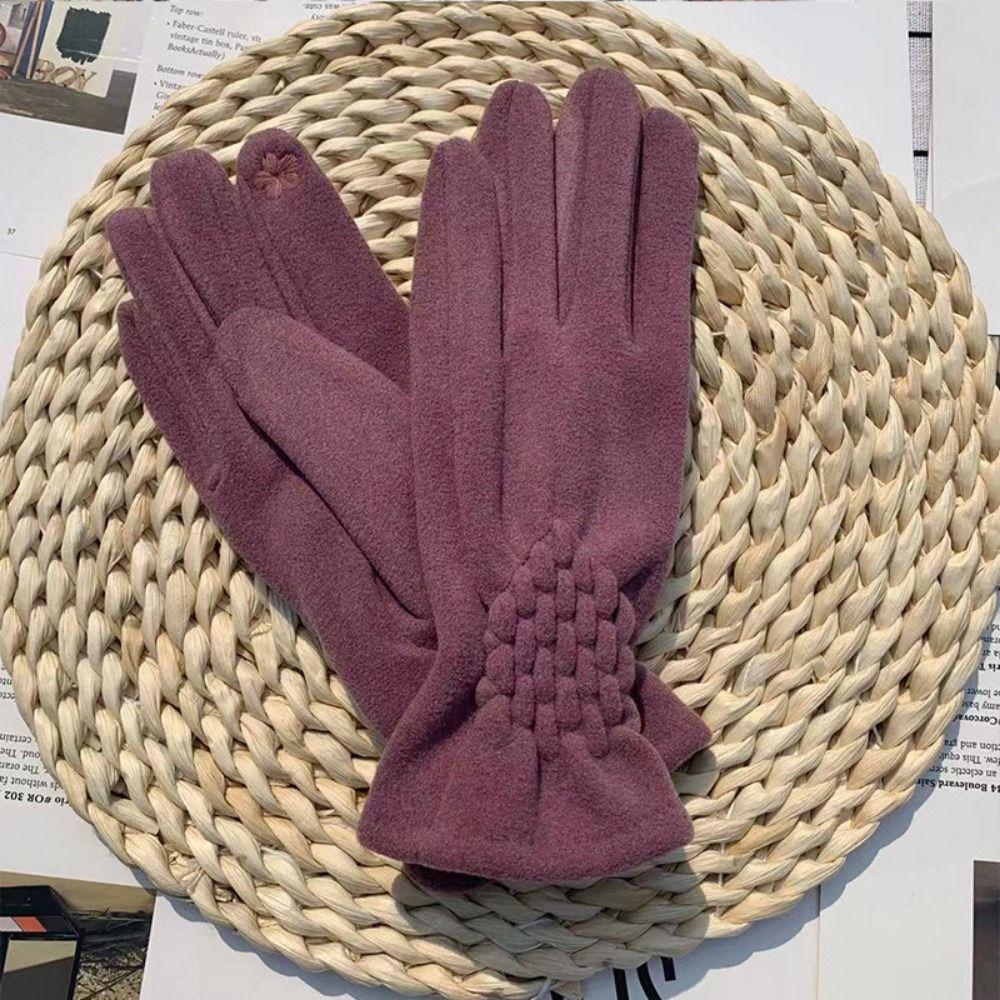 Fashion Lady Glove Mitten Women Touch Screen Gloves New Full Fingers Suede Gloves
