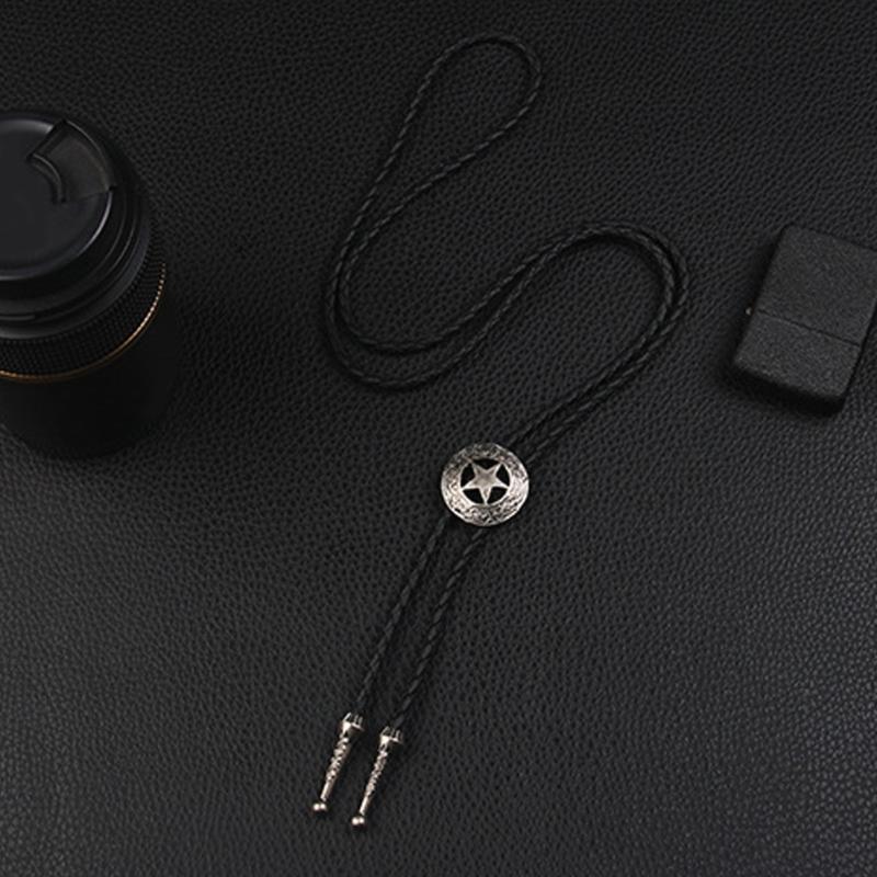 Star Pendant Faux Leather Rope Bolo Tie Shirt Collar Necktie Jewelry Accessories