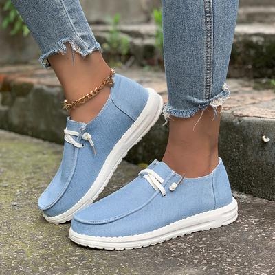 Jesienne i zimowe damskie buty codzienne plus size z okrągłym noskiem, materiałowe, lekkie i wygodne, na płaskiej podeszwie