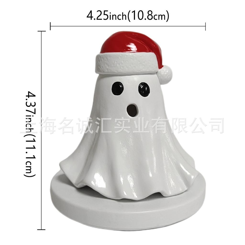 Ceramic Ghost Halloween Decorative Figurine with Swing and Animal Home Craft Ornament for Indoor Display