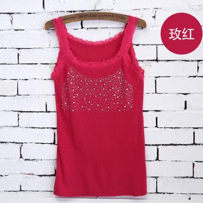 Koreanische Version von heißem Diamant-Westen Damen vielseitig Sommer Spitze Spitze gefädelt Baumwolle Gypsy Strass schmaler Primer I-förmiger Träger