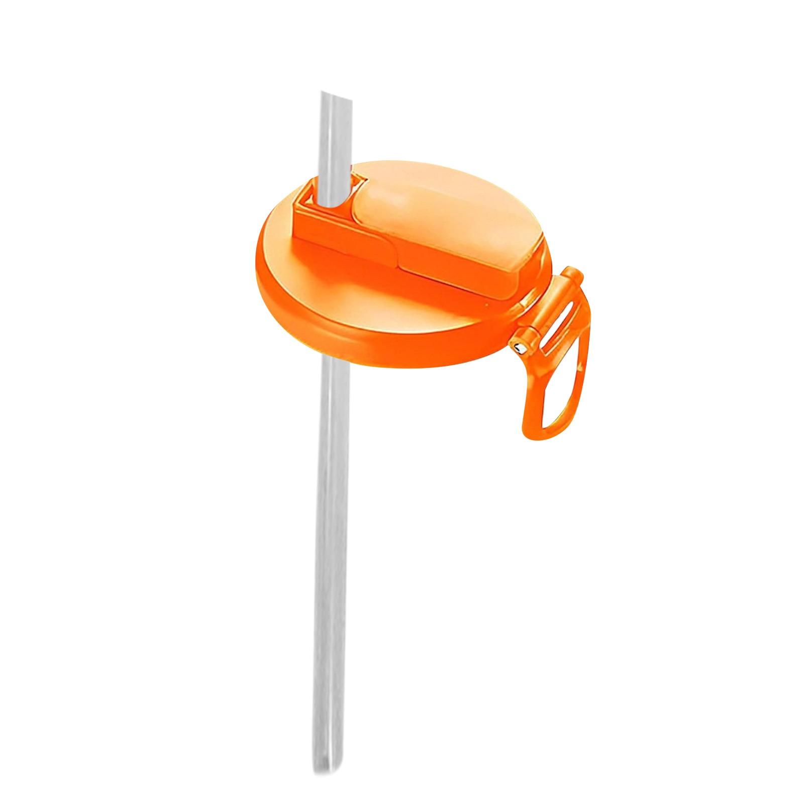 

Крышка для банки с газировкой с силиконовой трубочкой, многоразовая, подходит для консервированных напитков One Size оранжевый