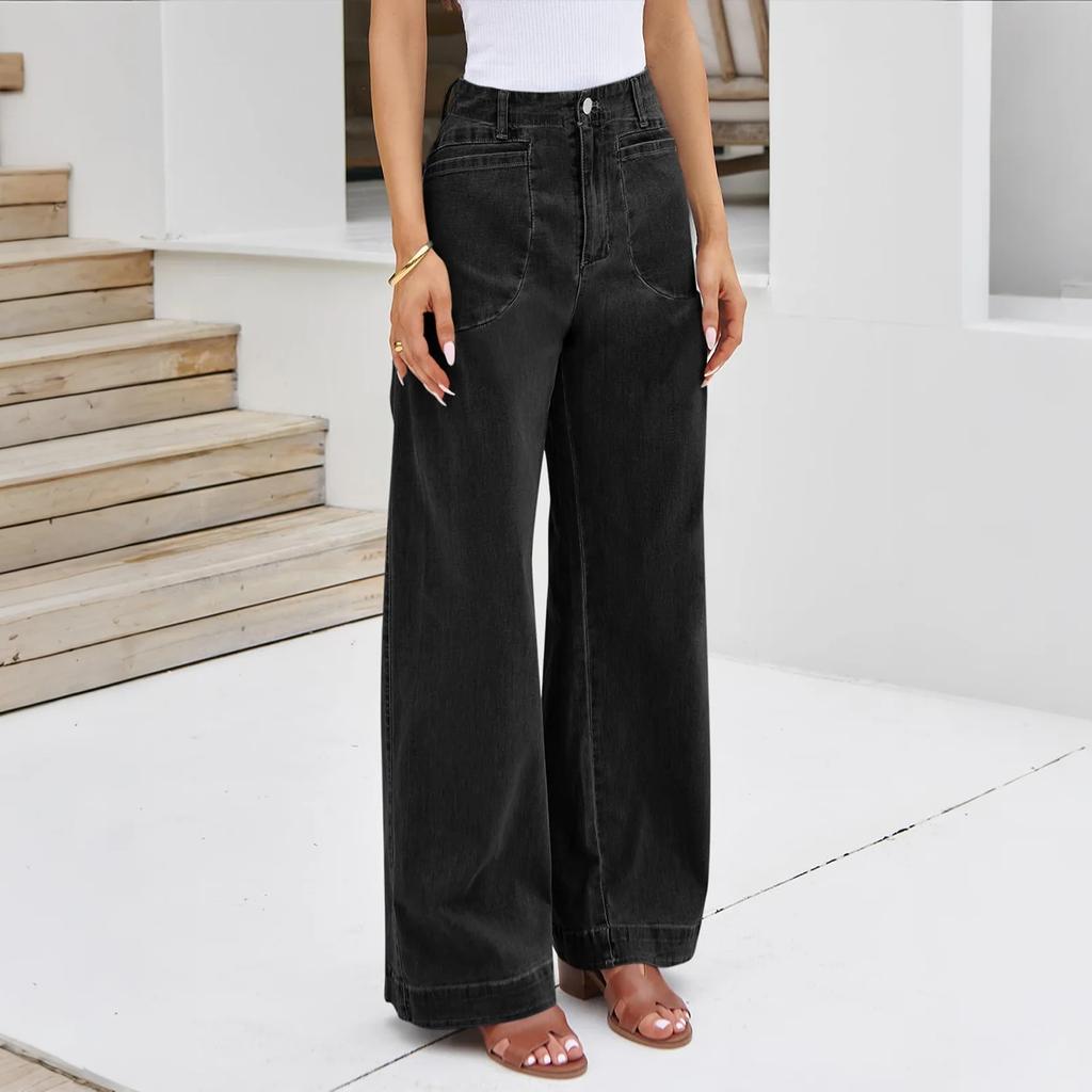 Ladies' Retro Straight Leg High Waisted Jeans