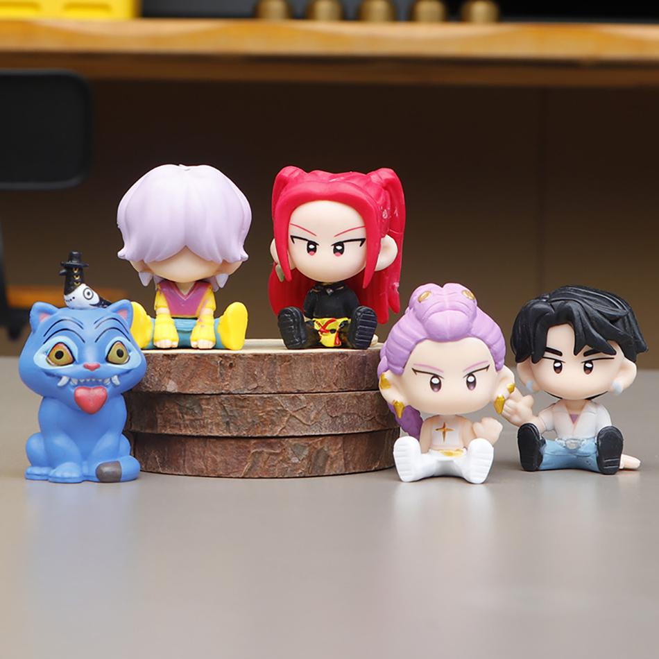 10pcs/Set Kpop Demon Hunters Action Figure Toy Derpys Tiger Rumi Mira Zoey Sussy Figurine Collection Model Doll For Fans Gift