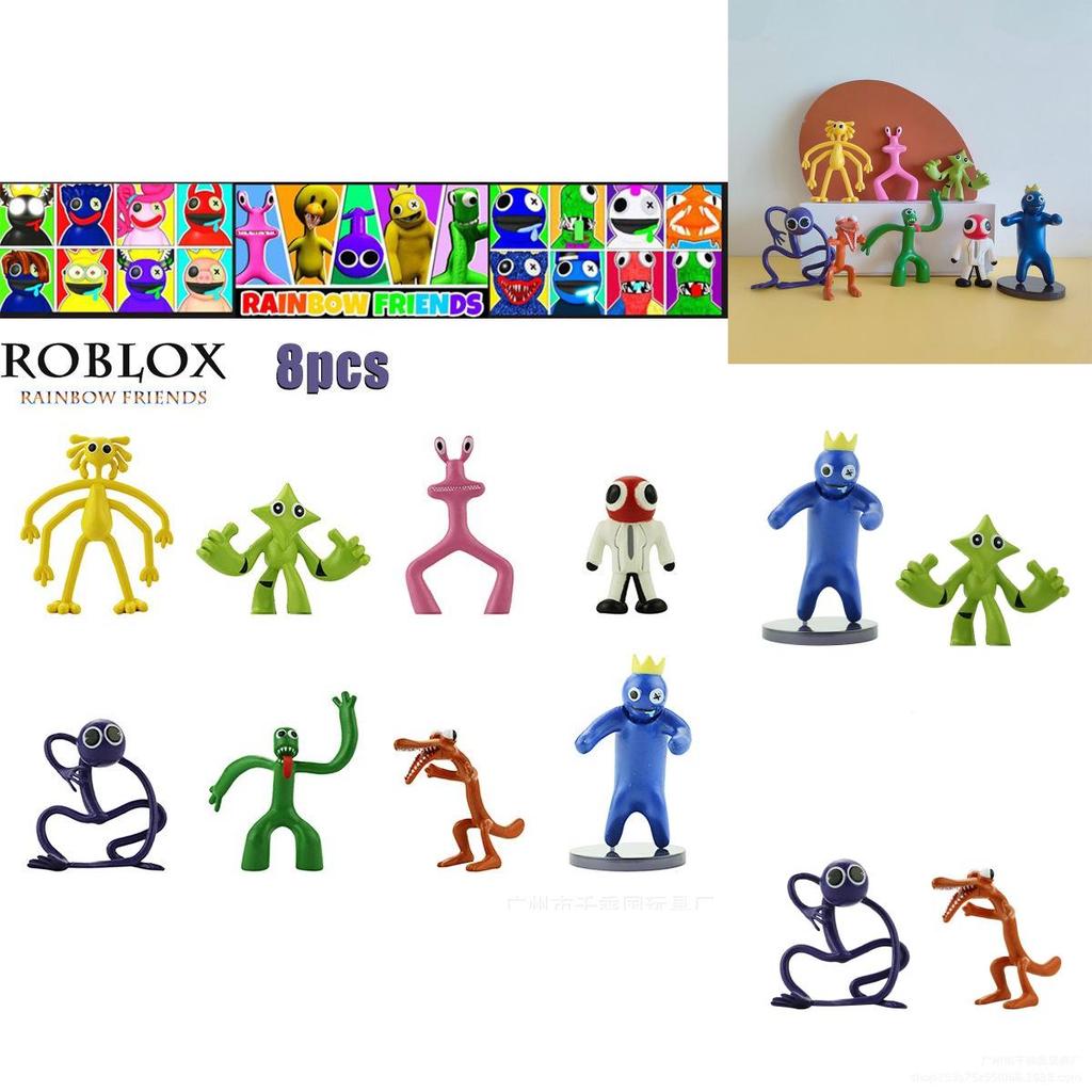 Set di Giocattoli Colorati Roblox Rainbow Friends per Bambini 8 Pezzi Modello Bambole Decorazione