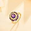 Natural Gemstone South African Amethyst Ring Women's Fashion 925 Sterling Silver Light Luxury Jewelry Anniversary Party