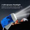 3 LED Dynamo Wind Up Flashlight Hand-pressing Crank NR No Battery Torch Camping Lamp Light for Outdoor Home Blue