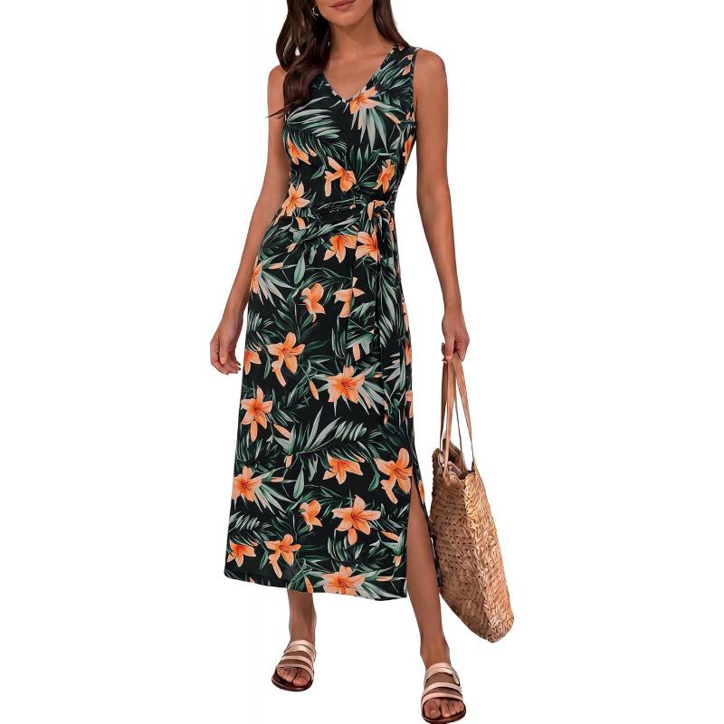Xiaoxiangfeng 2026 summer senior temperament lazy versatile V-neck sleeveless casual dress S