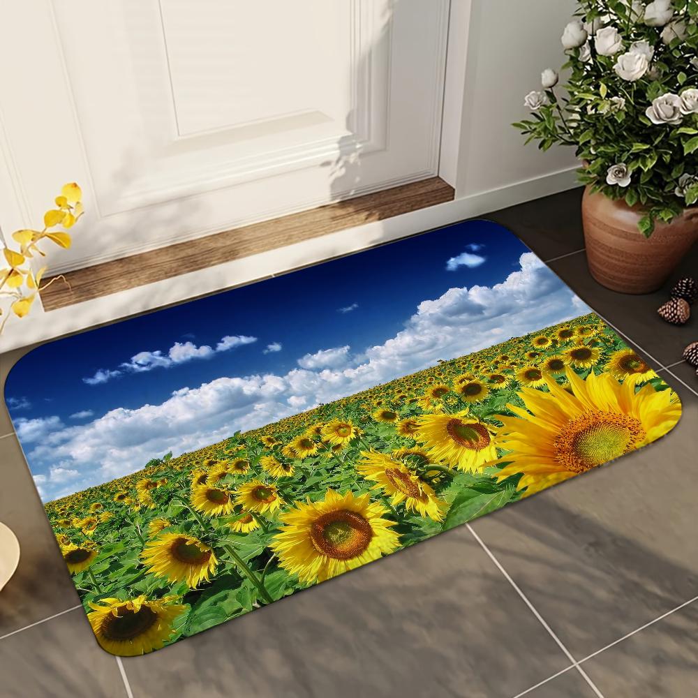 

1 шт. придверные коврики с подсолнухами, домашний ковер, впитывающие коврики для ванной, противоскользящие коврики, товары для домашнего декора, ковры, домашние кухонные напольные коврики 40x60cm