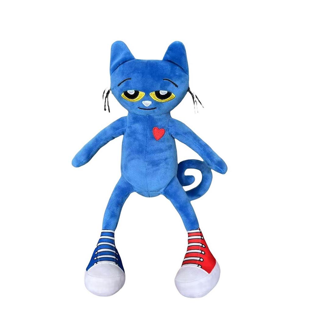 Cartoon Smile Pete Cat Plush Toy Anime Blue Kitty Animal Stuffed Doll Accompany Baby Sleeping Dolls Kids Birthday Present