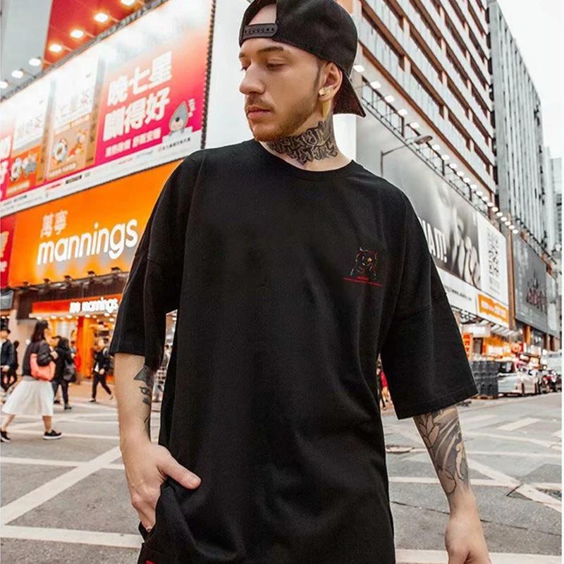 Devil Funny Graffiti Short-sleeved T-shirt Hip Hop Fashion Aesthetic Tshirt Anime Men T-shirts 2022 Summer Harajuku Clothes