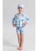 Children's Long-Sleeved Sun Protection Buoyancy Swimsuit with Floating Vest for Boys and Girls
