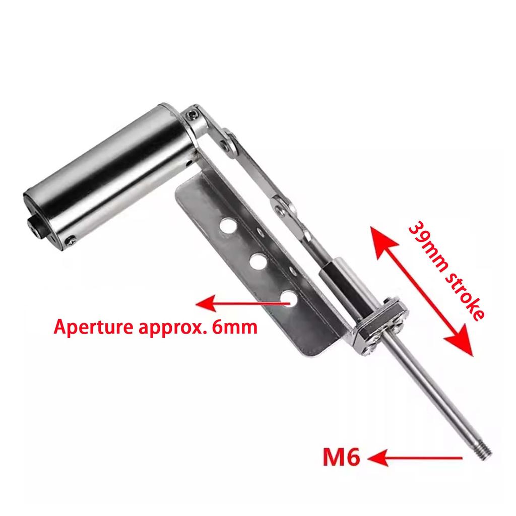 Reciprocating Shaft Metal Micro Telescopic Linear Actuator 39mm Stroke Reciprocating Mechanism Motor, M6 Thread, 30-270rpm