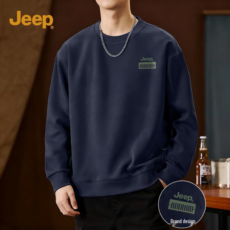 

Jeep Мужской зимний свитшот с длинным рукавом и круглым вырезом XL