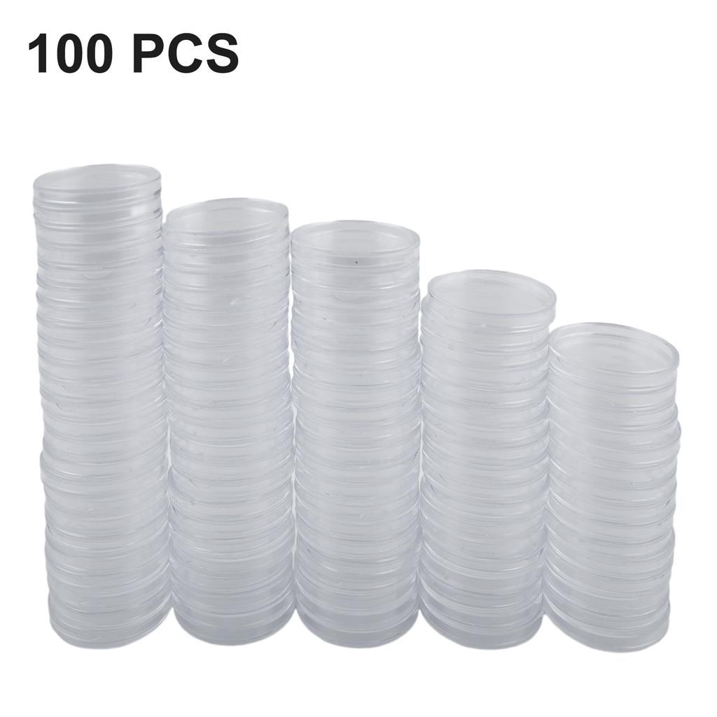100pcs Coin Capsules 38mm Accessories Clear Collection Round Storage Transparent Box Case Container Protection