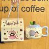 Birthday Gift for Girls Cute Fruit Girl Ceramic Mug with Lid Couple Best Friend Souvenir Gift Box