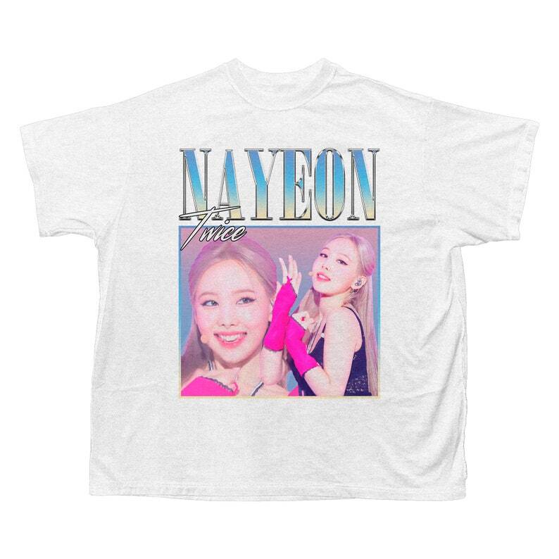 HOT Twice Nayeon Retro T-shirt Twice Shirt Kpop Shirt white white shirt Unisex T-Shirt L
