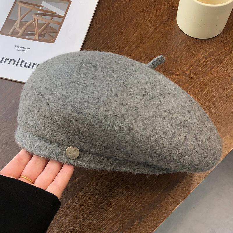 Beret autumn and winter face little girl painter hat versatile classic British retro newsboy hat