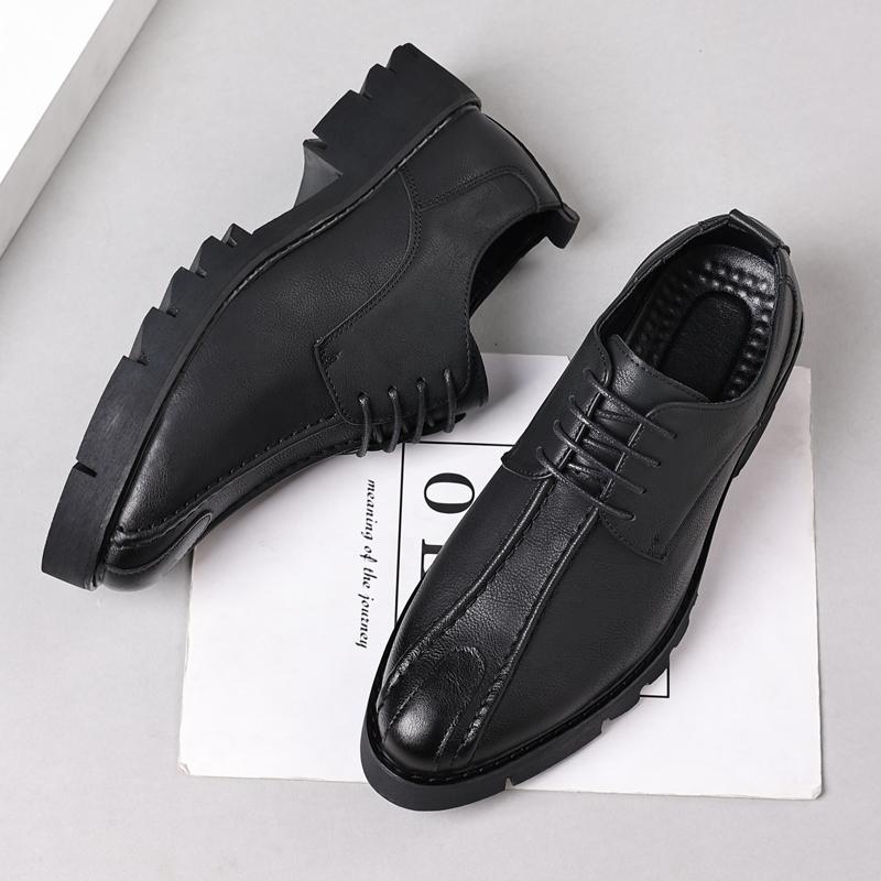 

Мужские лоферы слипоны ленивые туфли платформа кожаная повседневная обувь JZ-5185 44